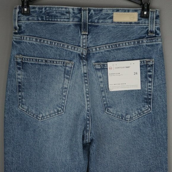 AG Adriano Goldschmied Alexxis Slim High Rise Straight Leg Jeans size 24 New - Picture 9 of 11